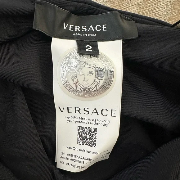 Versace Black Garment with Silver Medusa Tag - Picture 3 of 3